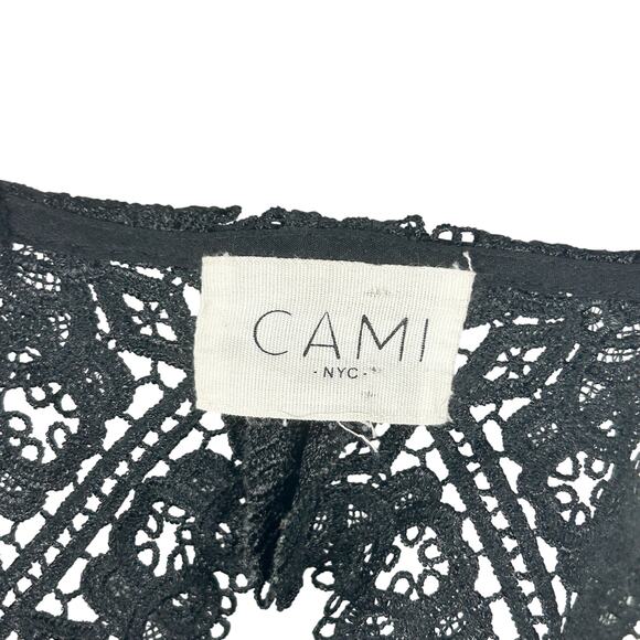 CAMI NYC The Soho Black Silk Lace Trim Open Back Sleeveless Slip Dress S - Picture 6 of 8